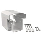 White vinyl T-Rail field cut bracket