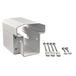 White vinyl T-Rail field cut bracket