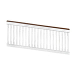 Wakefield white vinyl deck board stair railing stock image