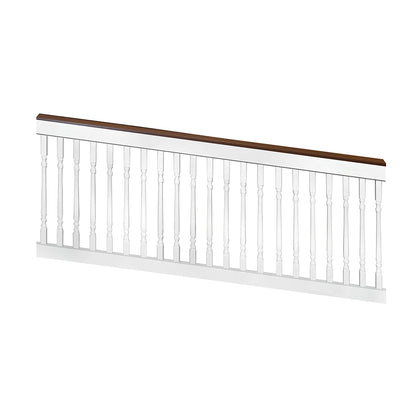 Wakefield white vinyl deck board stair railing stock image