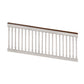 Wakefield tan vinyl deck board stair railing stock image