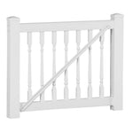 White Burlington vinyl railing gate stock image