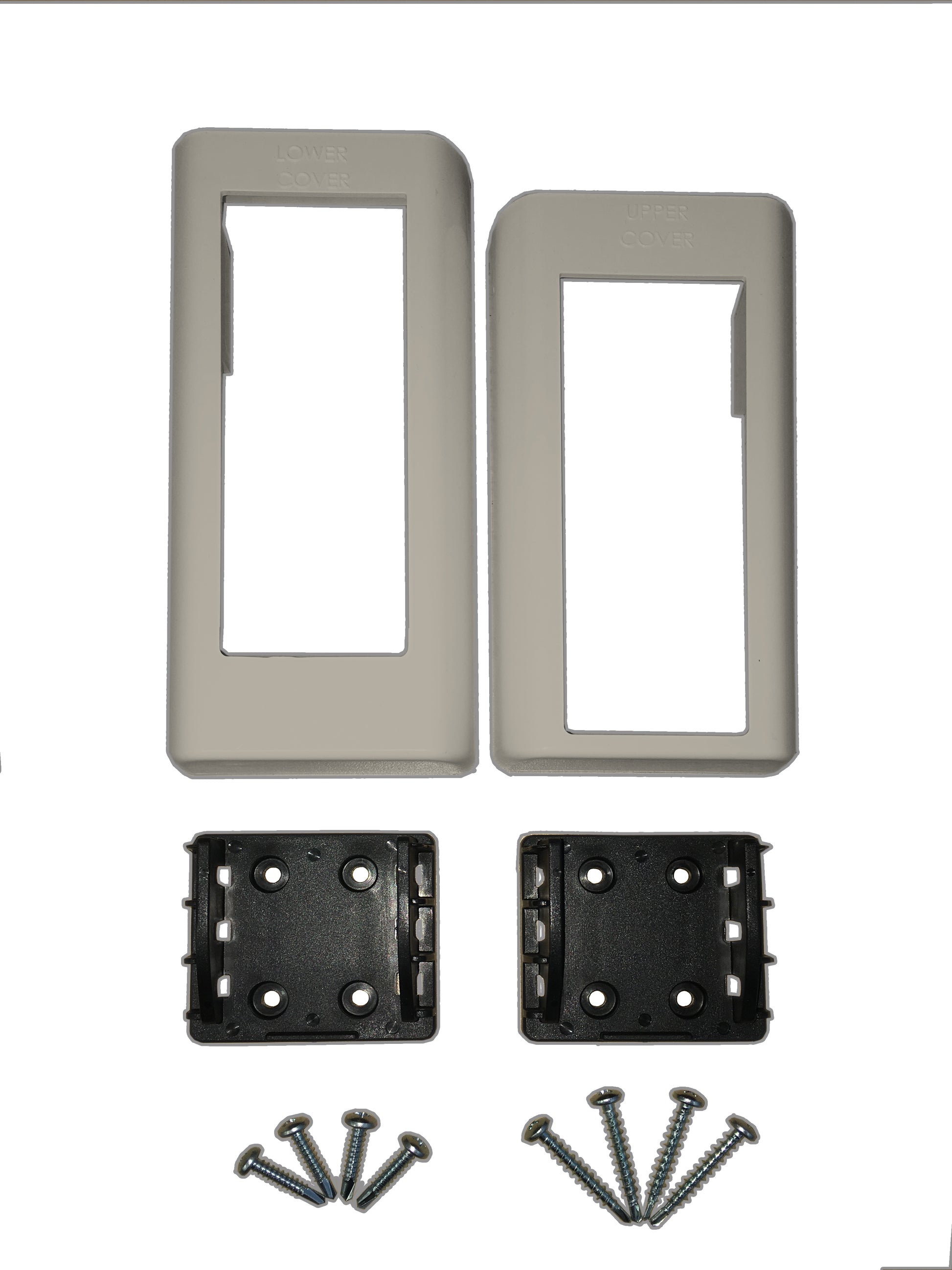 Deck board khaki vinyl stair railing bracket kit