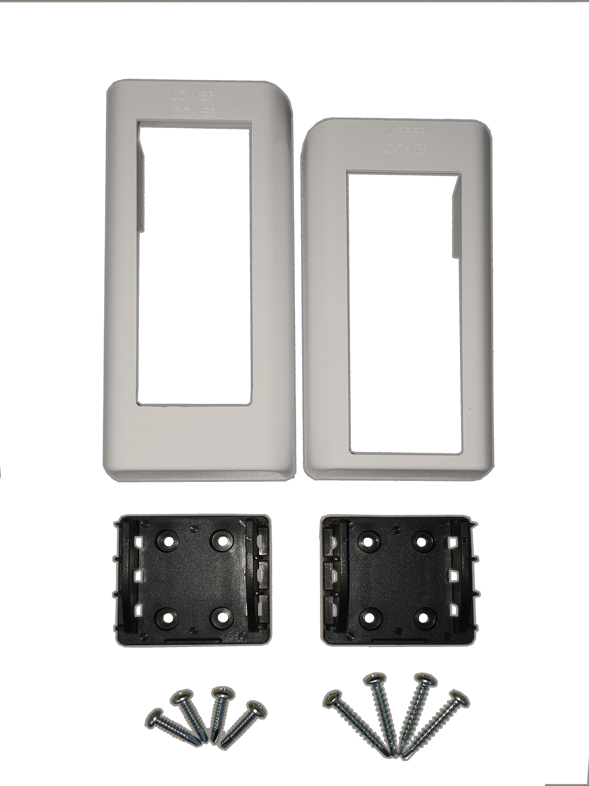 Tan deck board vinyl stair railing bracket kit