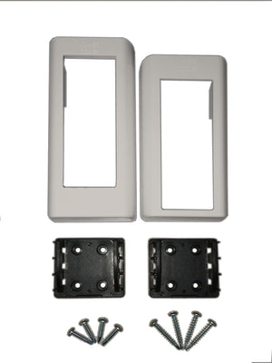 Tan deck board vinyl stair railing bracket kit