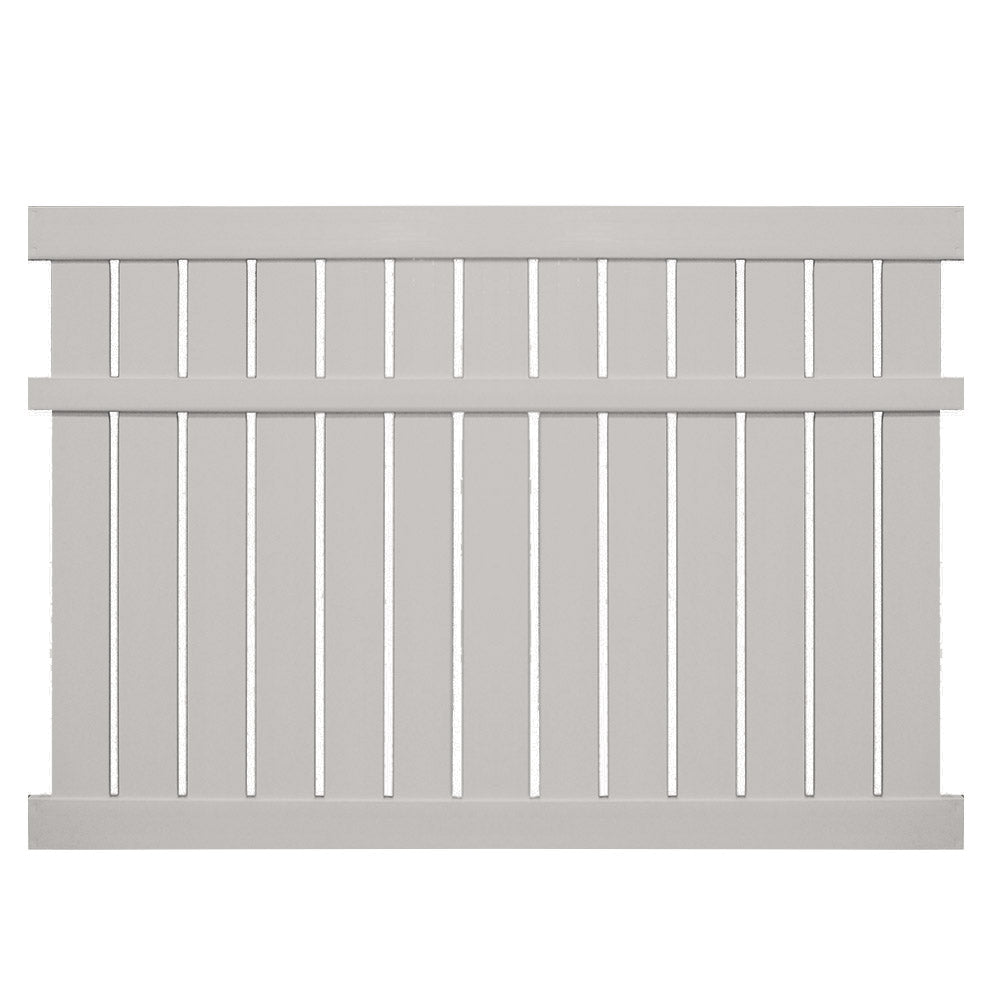 Tan Glendale vinyl semi-privacy fence stock image