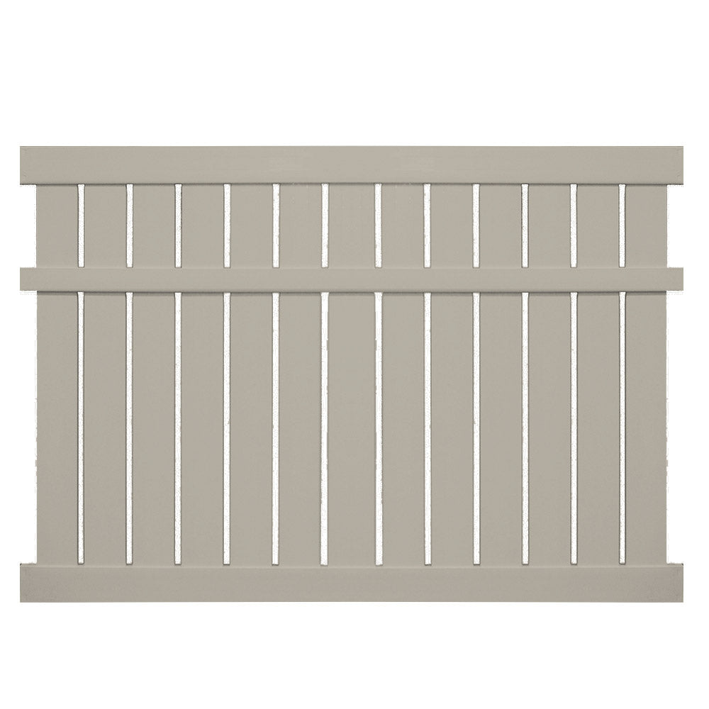 Khaki Glendale vinyl semi-privacy fence stock image