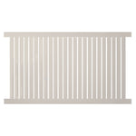 Tan Hanover vinyl pool fence stock image