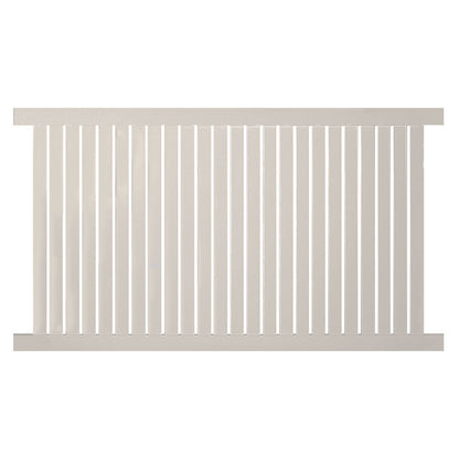 Tan Hanover vinyl pool fence stock image
