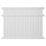 white vinyl pool fence stock image