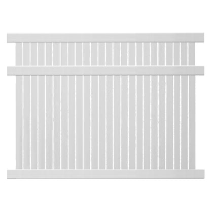 white vinyl pool fence stock image