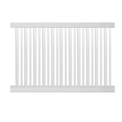 White Sarasota vinyl pool fence stock image