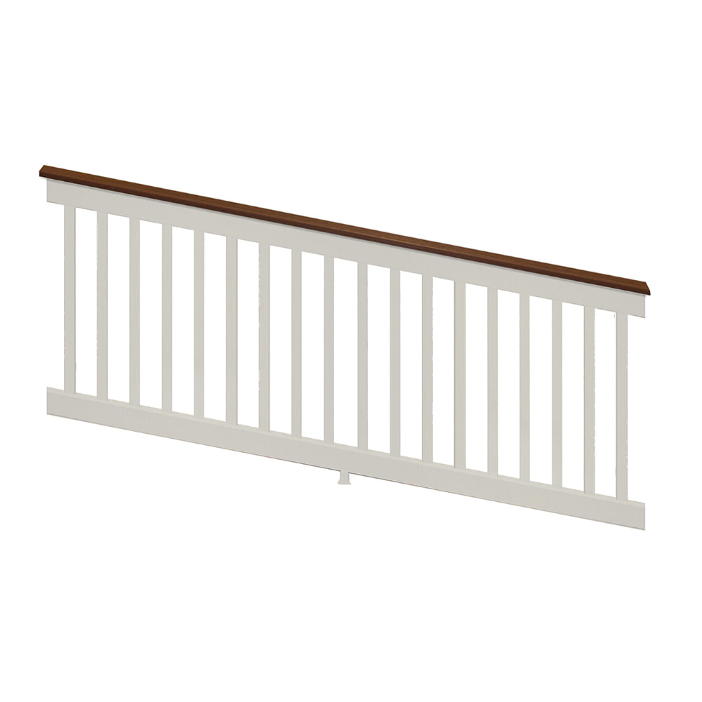 Tan Bristol vinyl stair railing panel stock image