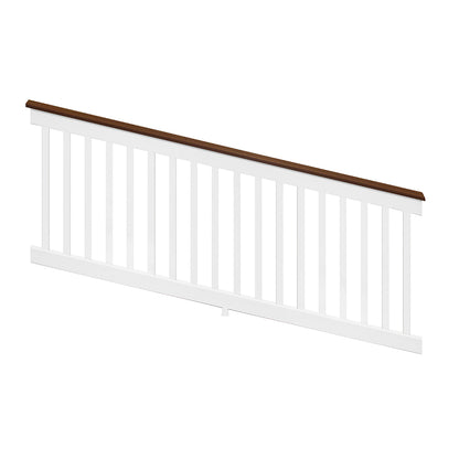 White Bristol vinyl stair railing panel stock image