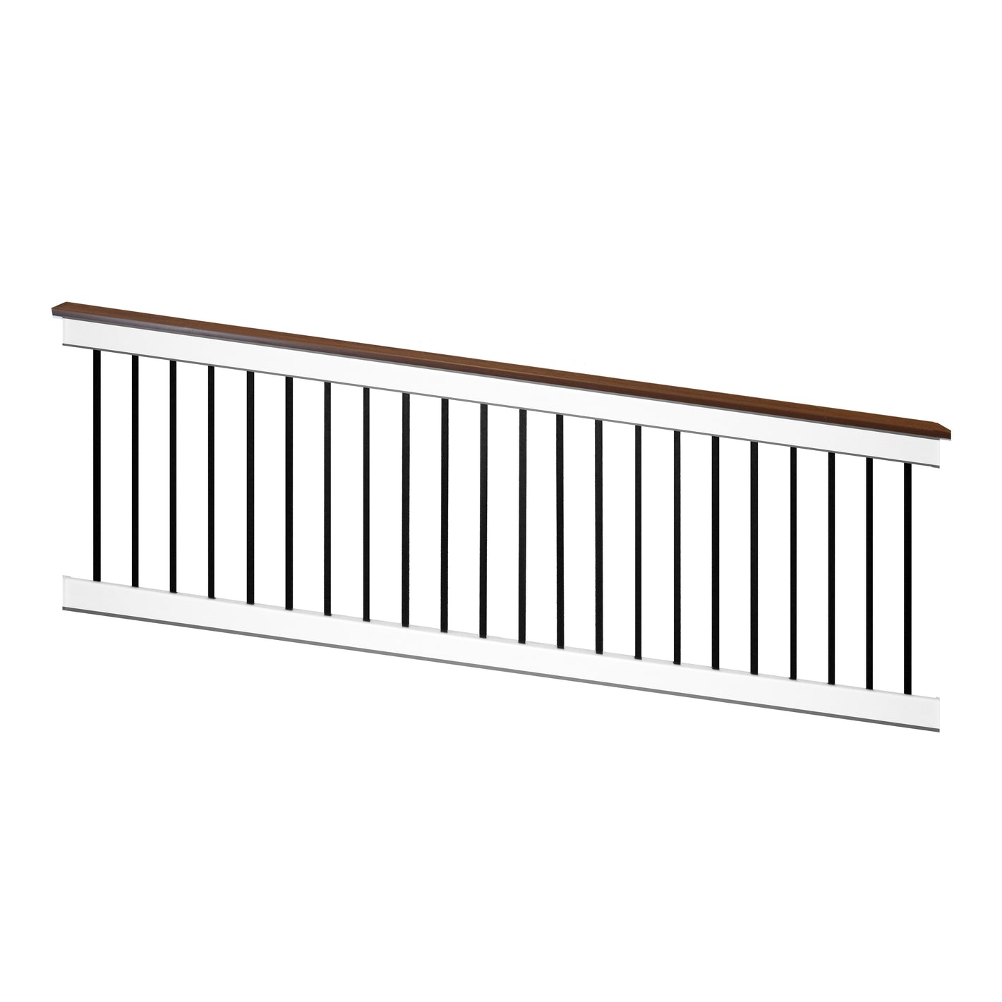 Derby white vinyl deck board stair railing stock image