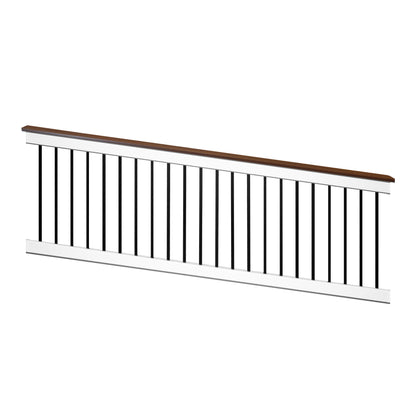 Derby white vinyl deck board stair railing stock image