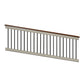 Lancaster khaki vinyl deck board stair railing stock image