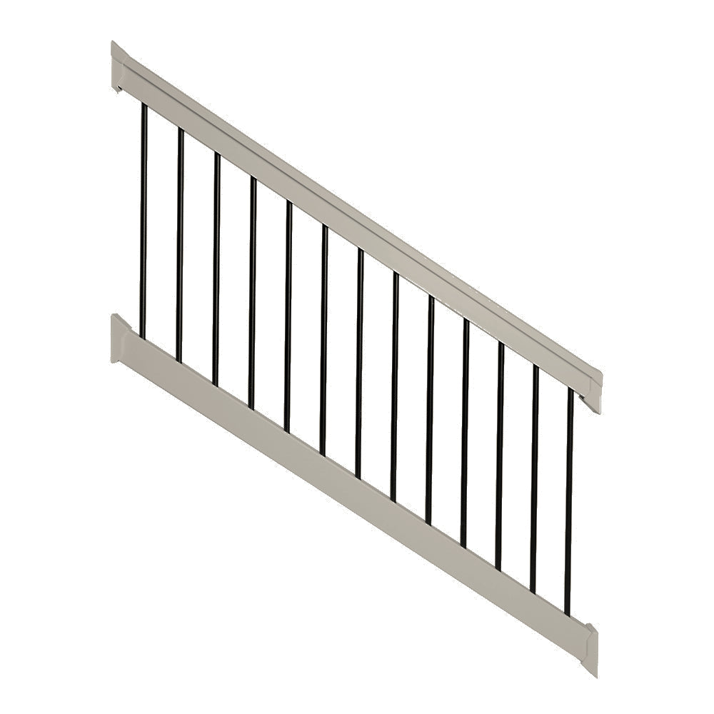 Khaki Wiltshire vinyl stair railing stock image