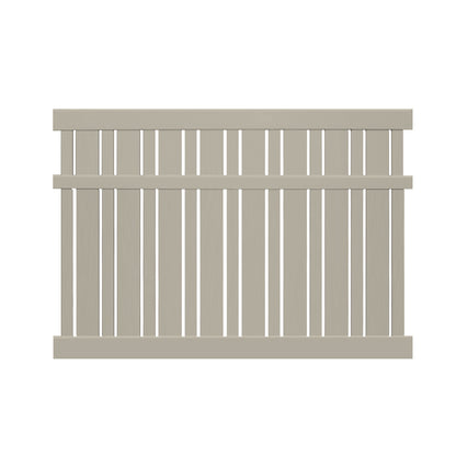 Khaki Alden vinyl semi-privacy fence stock image