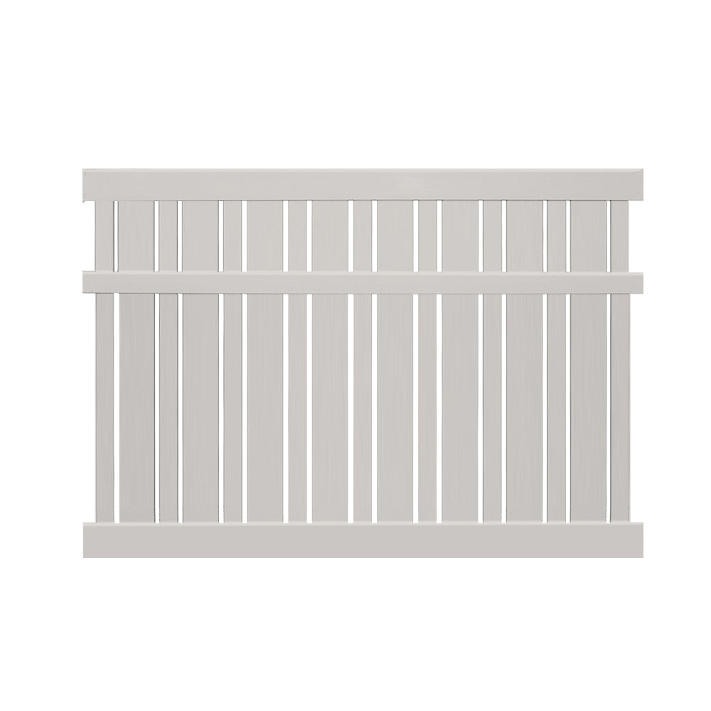 Tan Alden vinyl semi-privacy fence stock image