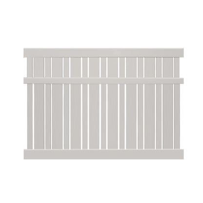 Tan Alden vinyl semi-privacy fence stock image