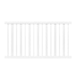 White Atlantis vinyl pool fence stock image