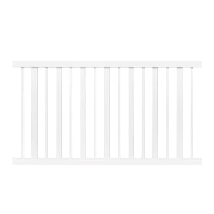 White Atlantis vinyl pool fence stock image