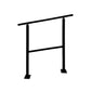 Black metal handrail on a white background
