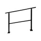 Black metal handrail on a white background