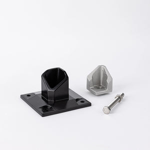 Aluminum Fencing and railing metal floor flange stock image