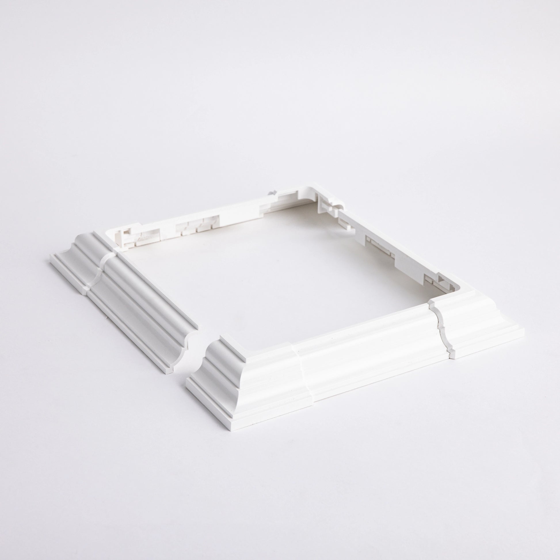 4 piece white vinyl post skirt stock image