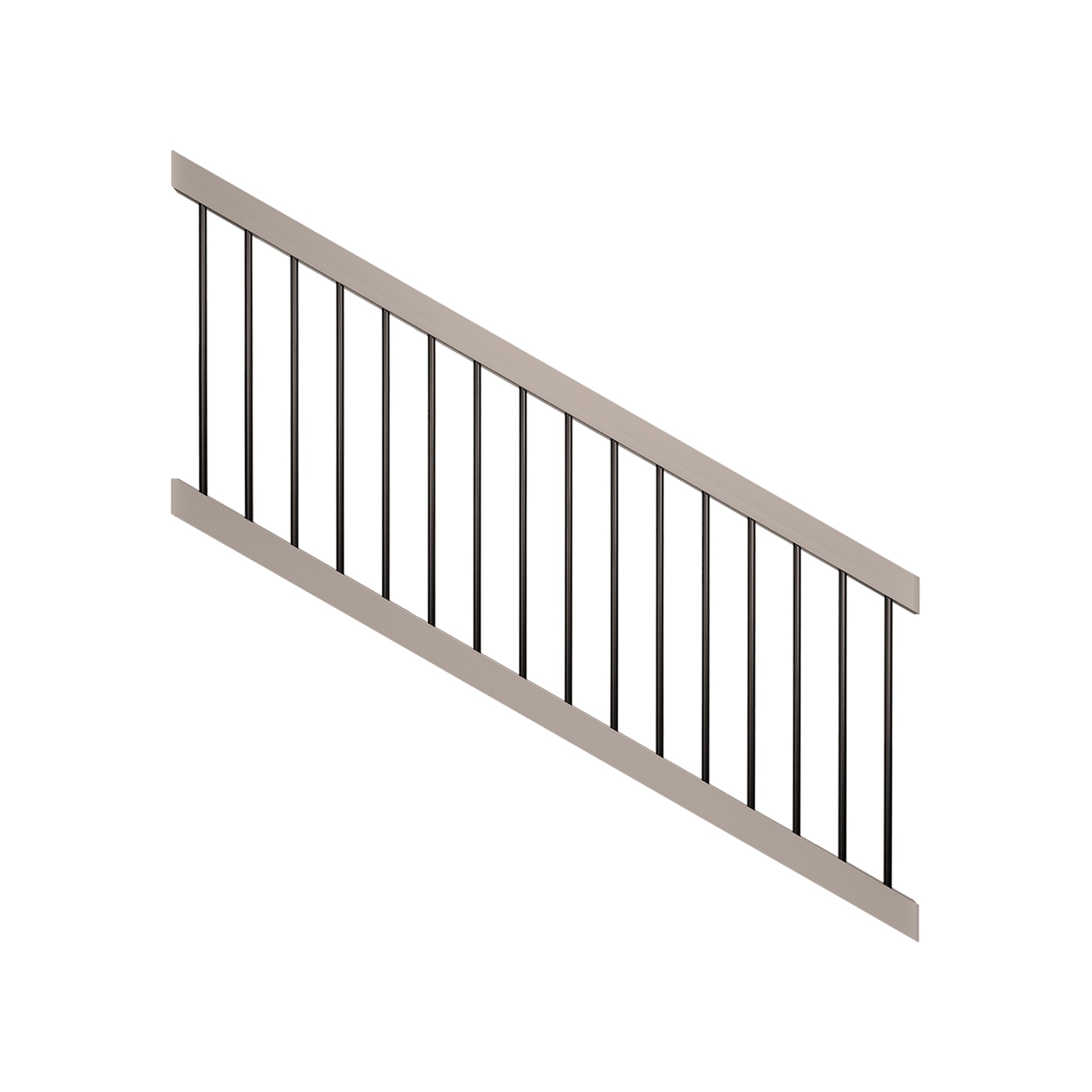 Khaki Bedford vinyl stair railing panel stock image