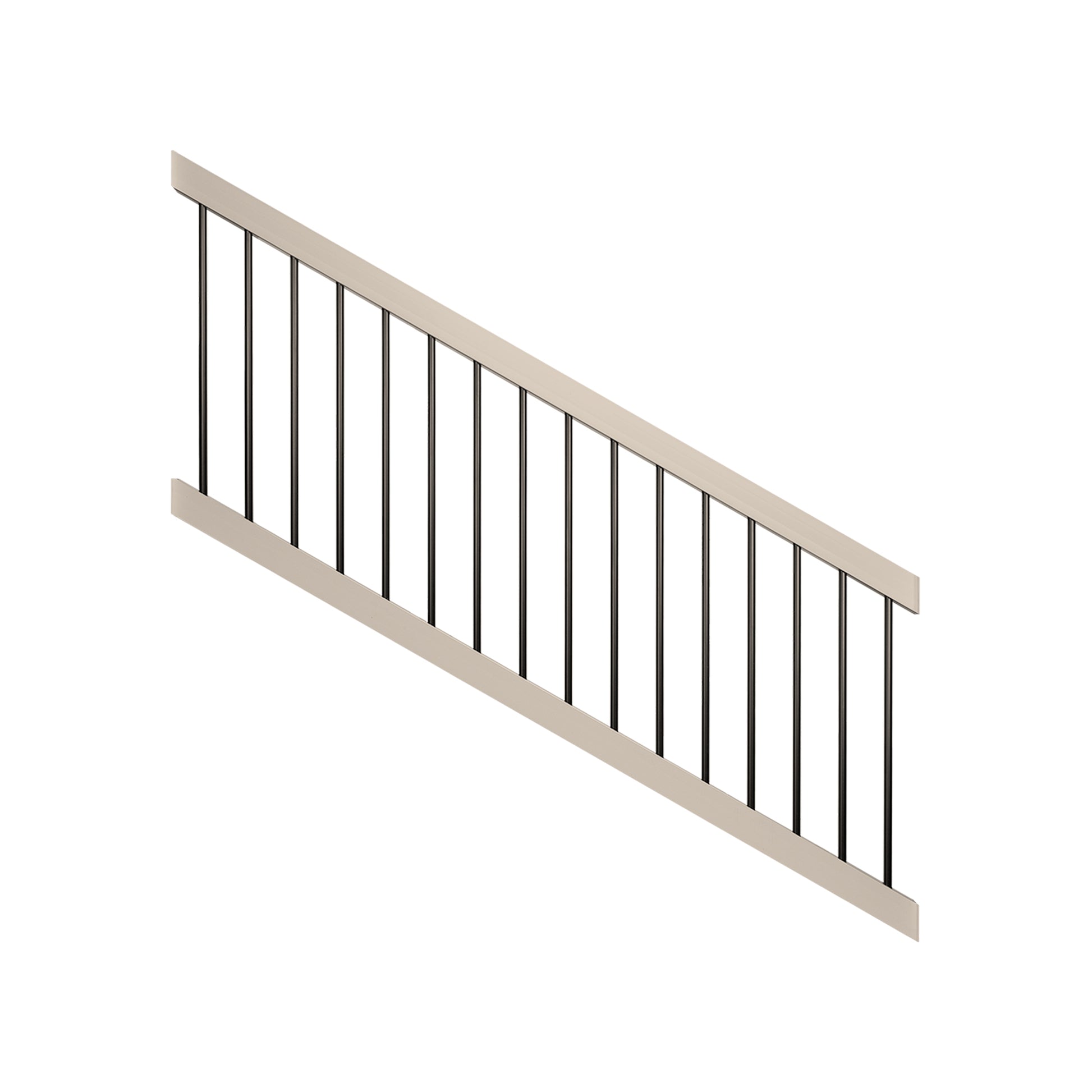 Tan Bedford vinyl stair railing panel stock image