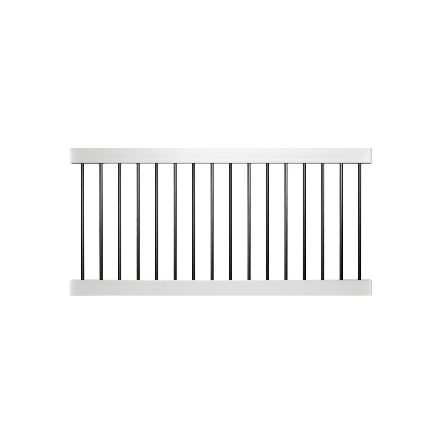 White Bedford vinyl railing stock image