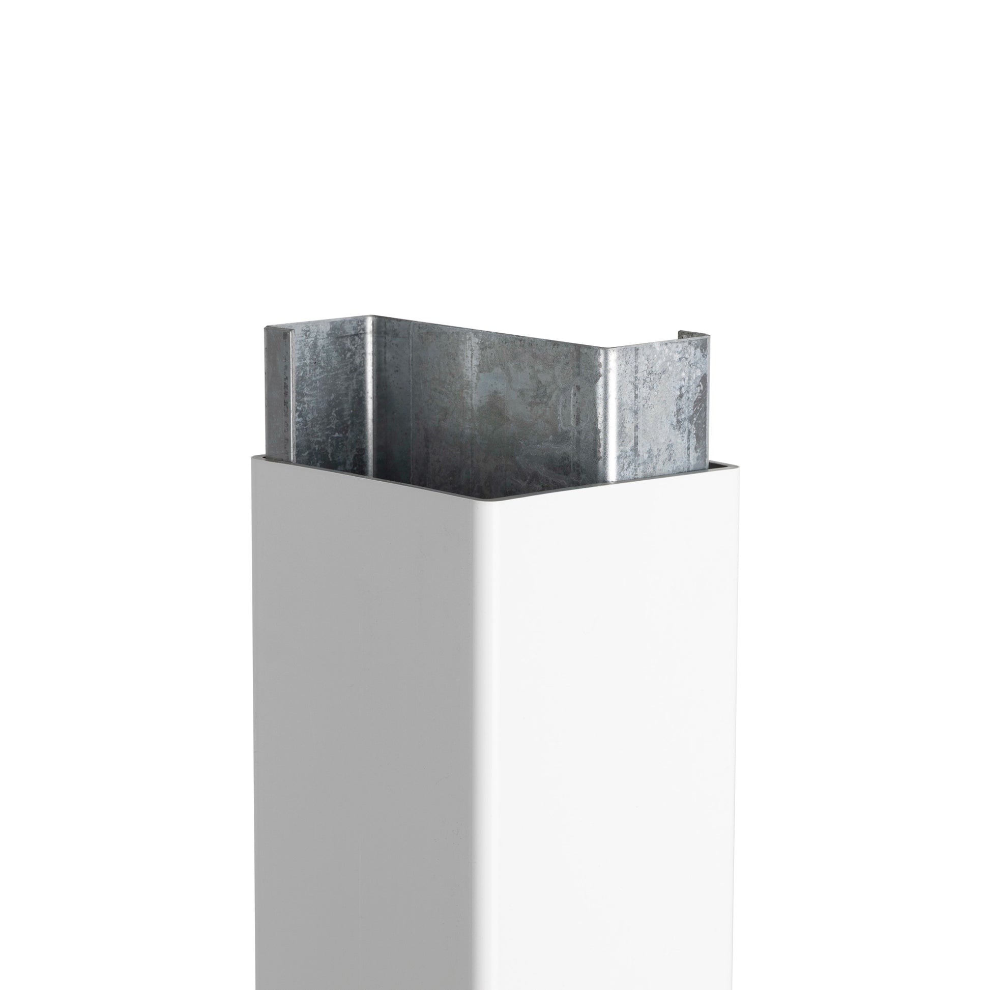5x5 Galvanized steel post insert stock image