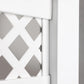 vinyl lattice end cap installed on a lattice fencing.