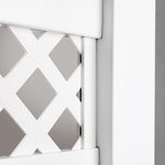 vinyl lattice end cap installed on a lattice fencing.