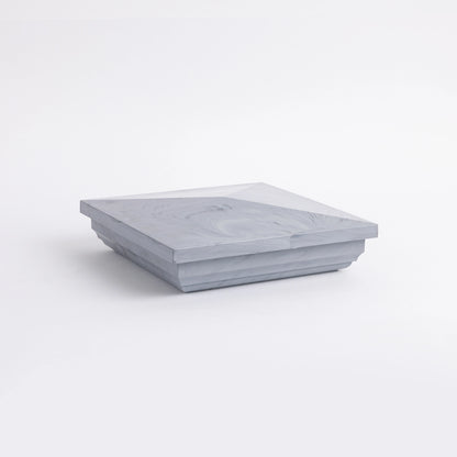 coastal grey woodgrain new england post cap stock image