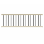 Weatherables Bolton tan vinyl deck railing stock image