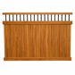 Cedar woodgrain Bradford vinyl privacy fence panel stock image