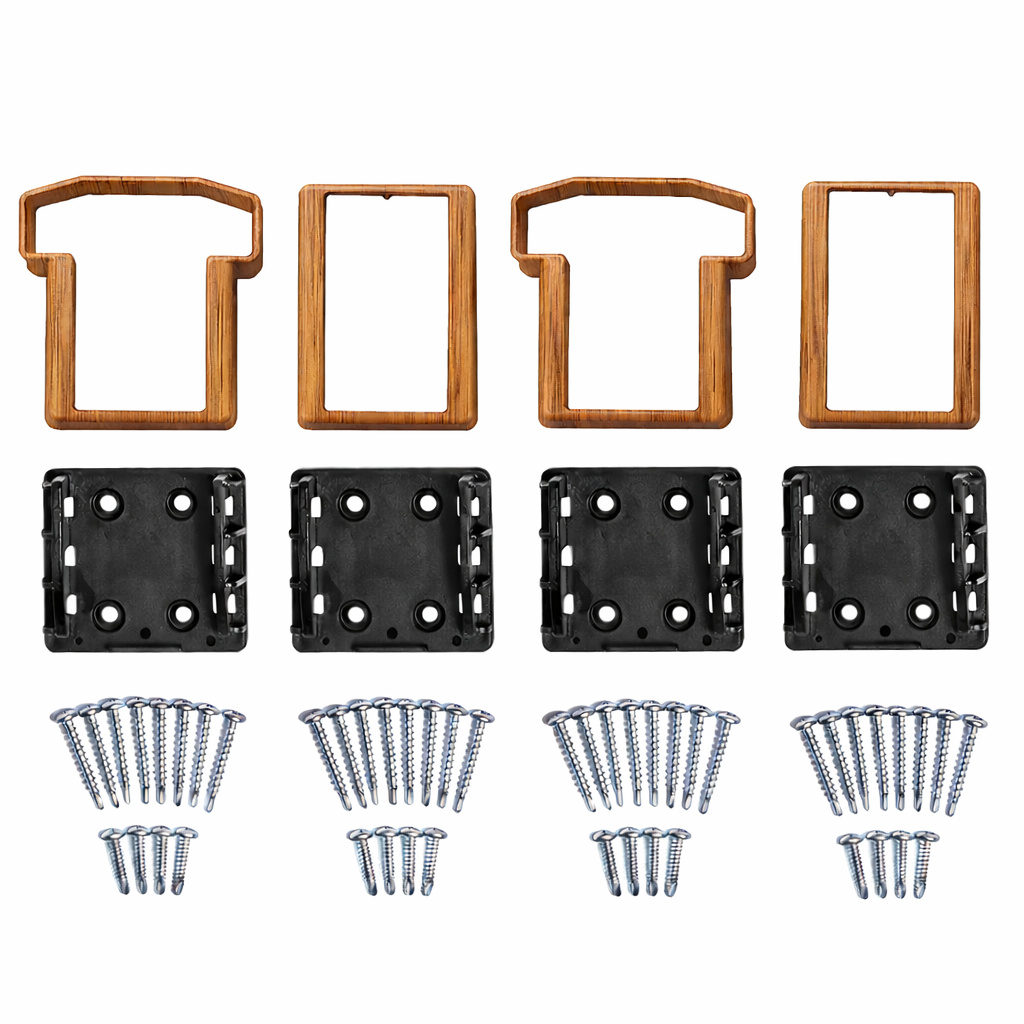cedar woodgrain t-rail railing bracket kit