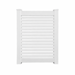 Weatherables Everglade white vinyl semi-privacy fence gate stock image