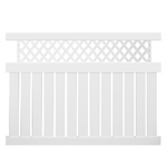 White Meridian vinyl semi-privacy fence stock image