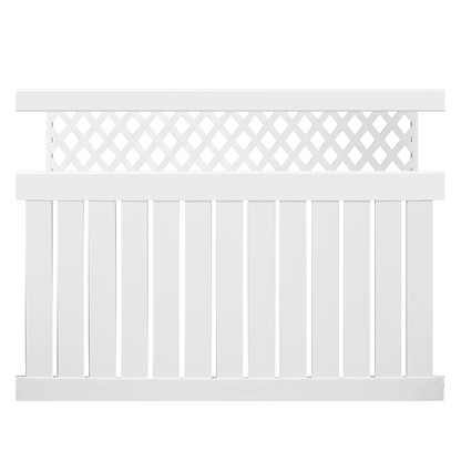 White Meridian vinyl semi-privacy fence stock image