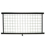 Weatherables Morocco black and silver aluminum mesh railing stock image