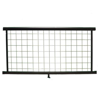 Weatherables Morocco black and silver aluminum mesh railing stock image