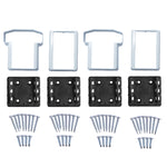 White vinyl t-rail 2 piece bracket kit