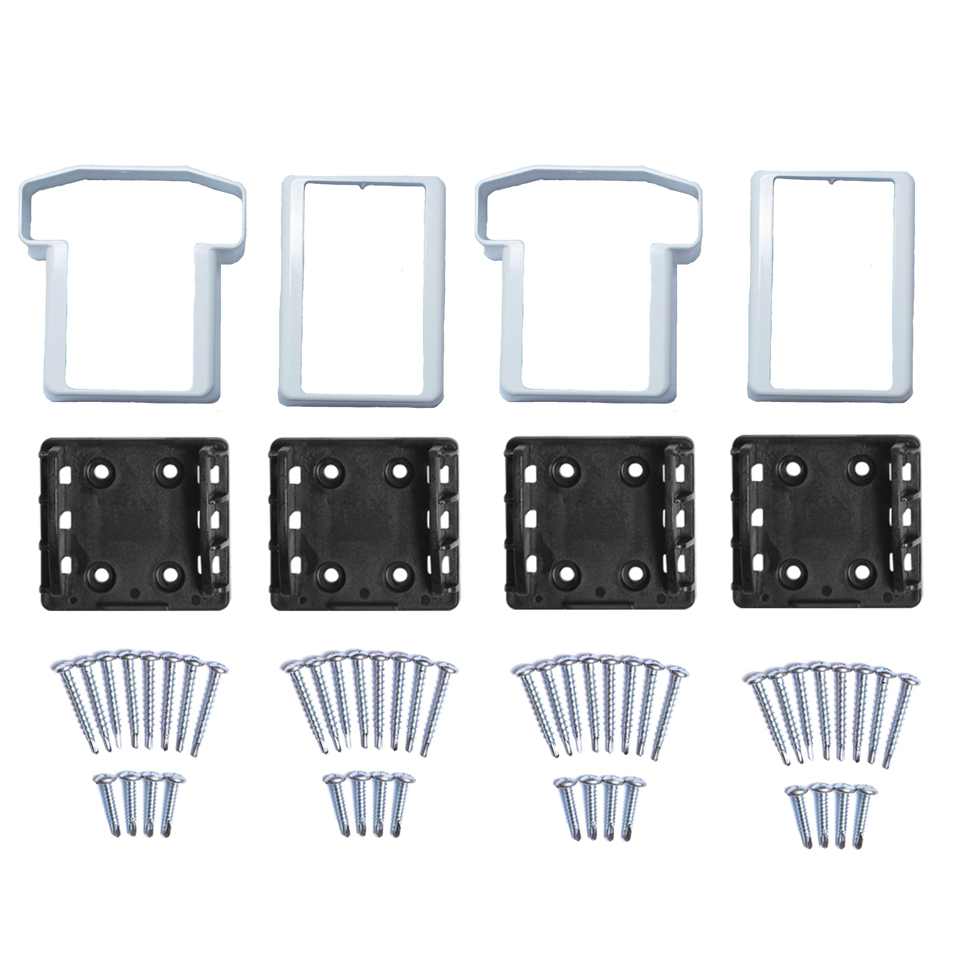 White vinyl t-rail 2 piece bracket kit