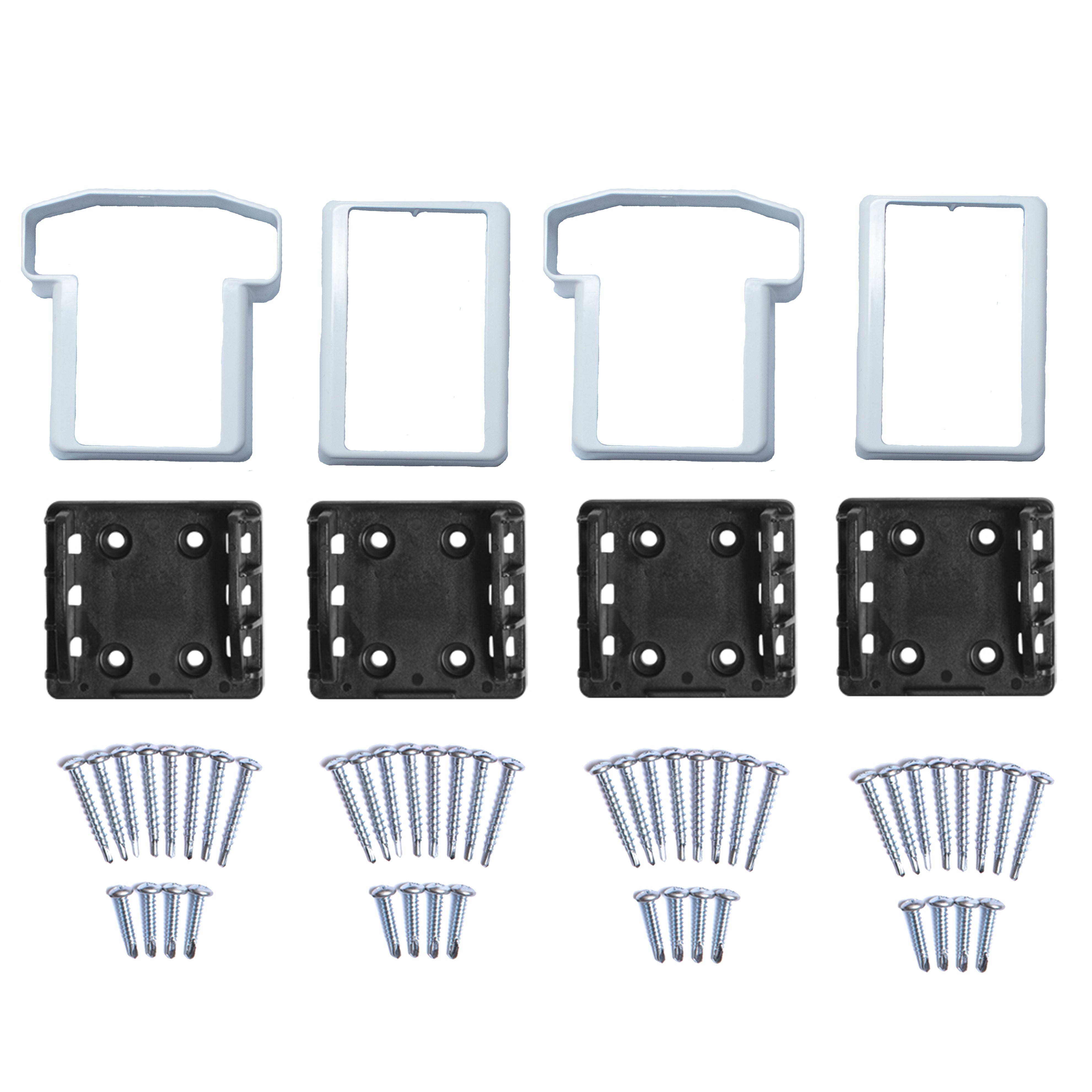 White vinyl t-rail 2 piece bracket kit