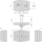 True Close Multi Adjust heavy duty gate hinge technical drawing